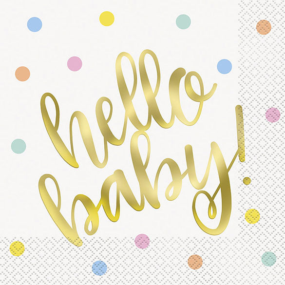 Servilletas Hello Baby 33 x 33 cm, Pack 20 u.
