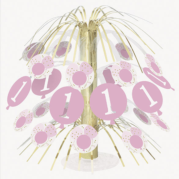 Centro de mesa 1 cumpleaños niña