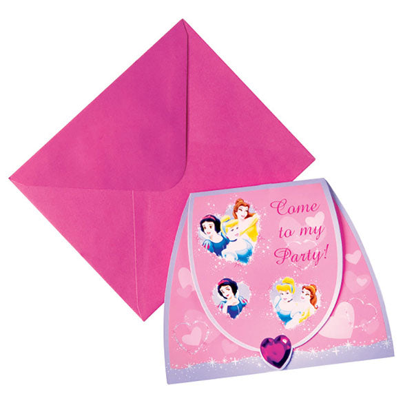 Invitaciones cumpleaños Princesas Disney, Pack 6 u.