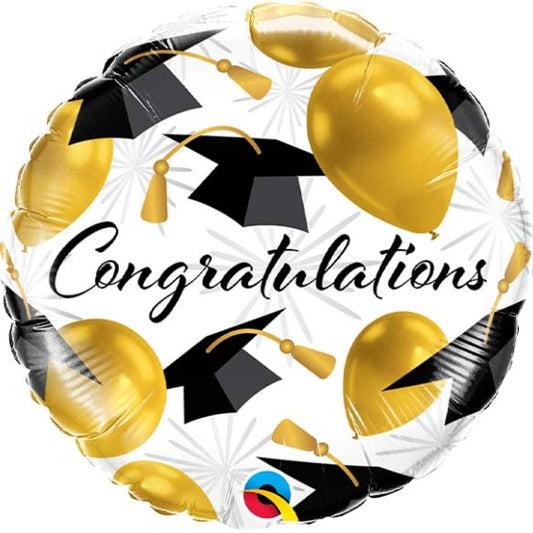 Globo Graduado birretes congratulations globos oro