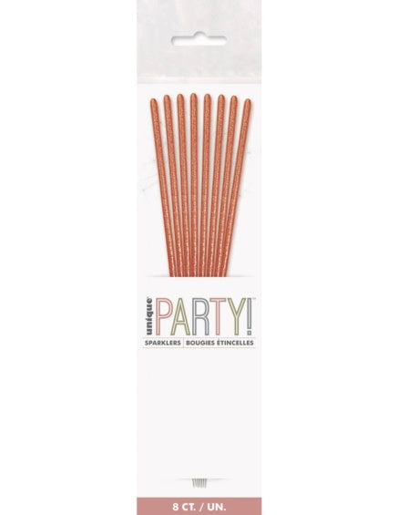 Bengalas estrellitas color oro rosa, Pack 8 u.