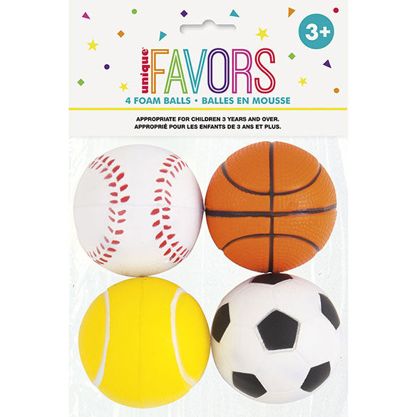 Pelotas gomaespuma deportes, Pack 4 u.
