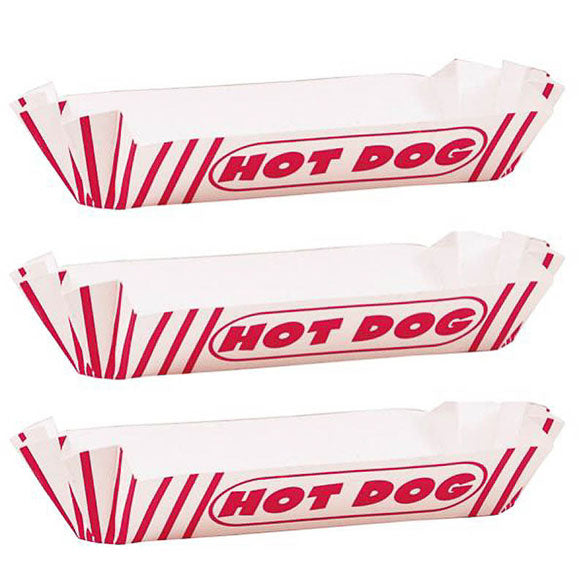 Bandejas para perritos caliente de cartón, Pack 8 u.