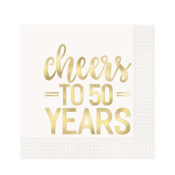 Servilletas 50 aniversario 33 x 33 cm, Pack 16 u.