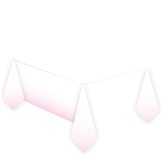 Mantel blanco degradé rosa 180 x 120 cm, Pack 1 u.