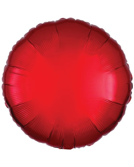 Globo redondo rojo metal