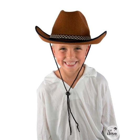 Sombrero vaquero marrón fieltro infantil