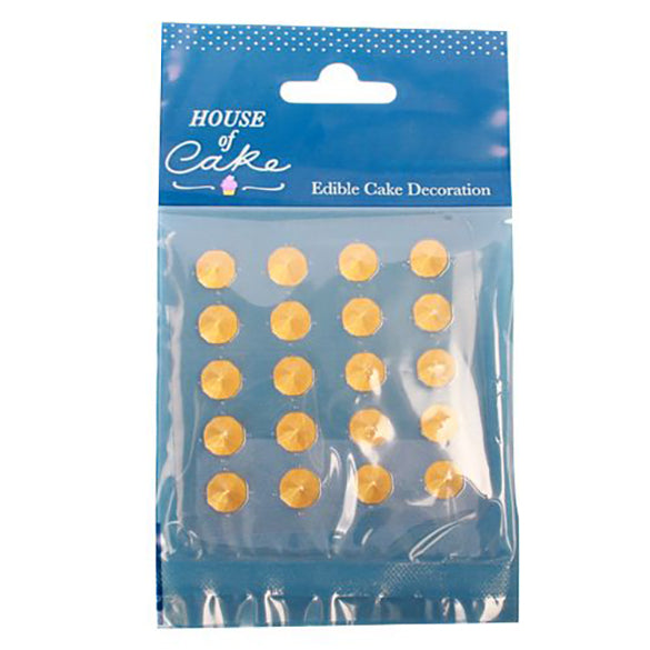 Diamantes comestibles dorados House of Cake, 20 u.