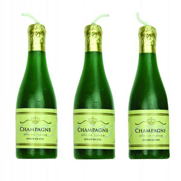 Velas botella de champagne, Pack 6 u.