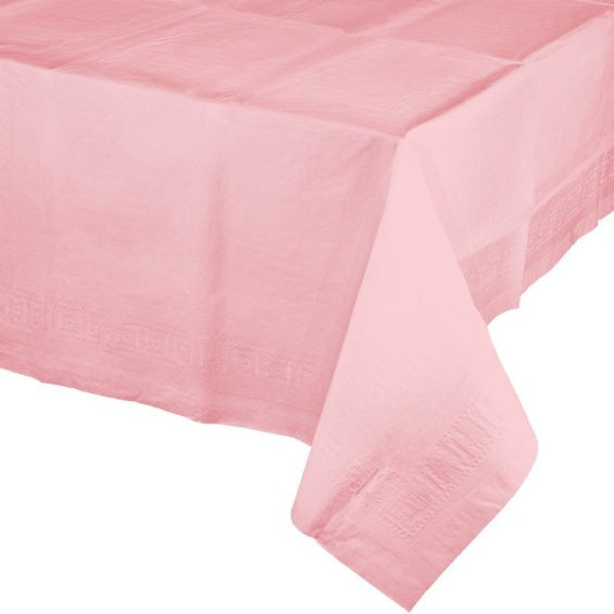 Mantel liso rosa pastel 274 x 137 cm impermeable, Pack 1 u.