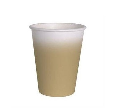 Vasos oro perla degrade cartón encerado Compostables 255 ml, Pack 8 u.