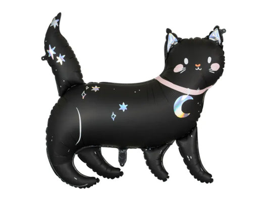 Globo cuerpo gato negro con estrellas