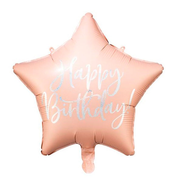 Globo Happy Birthday Estrella rosa