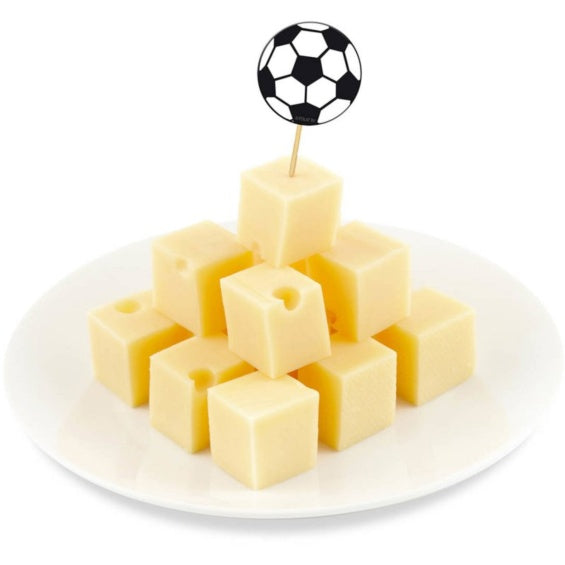 Pinchos decorativos balones de futbol, Pack 20 u.