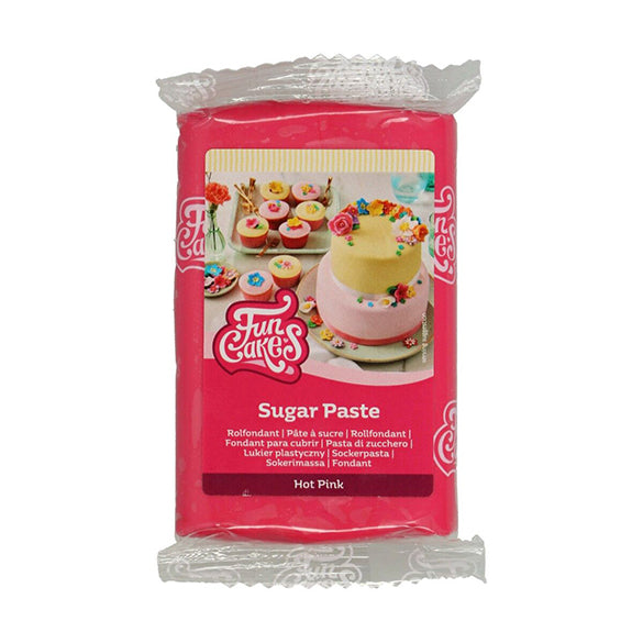 Fondant o Pasta de Azúcar rosa fuerte 250 gr. FunCakes