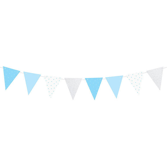 Guirnalda banderines triangulares mini, tonos azules
