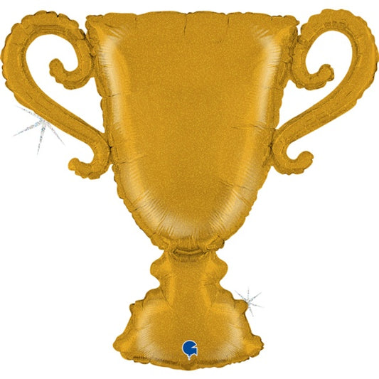 Globo Copa de Campeones dorada purpurina