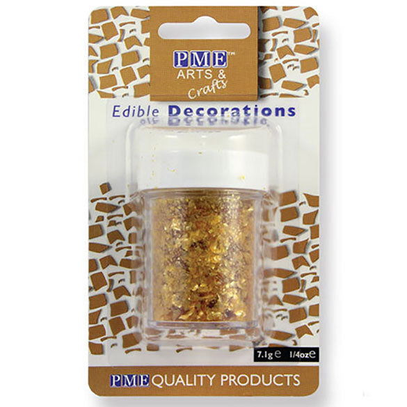 Purpurina comestible copos oro, PME