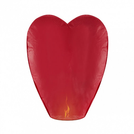 Farolillo volador corazón rojo, 1 u.