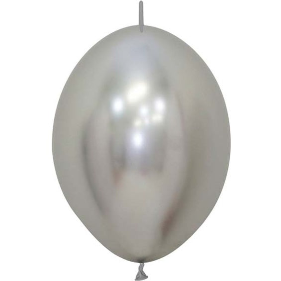 Globos de Látex Linking plata reflex. Pack 25 u.