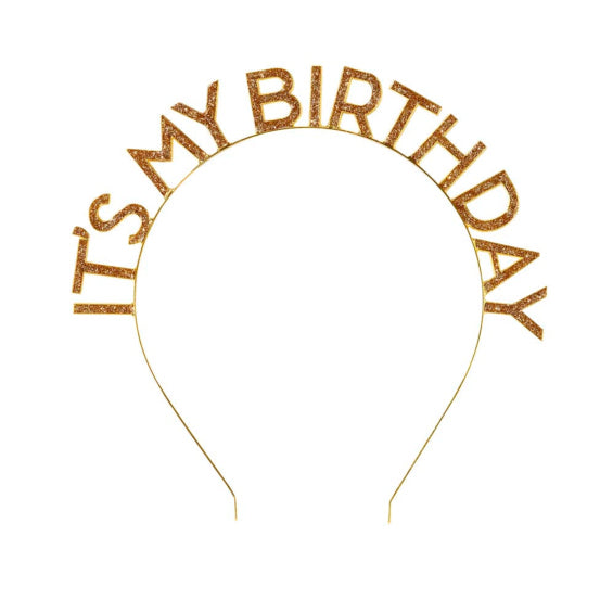 Diadema It's My Birthday dorada