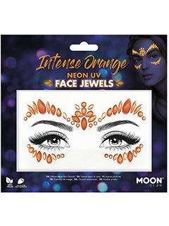 Maquillaje, Joyas para el rostro Moon Glow Intense Orange Fancy Dress Stick on Face Gems
