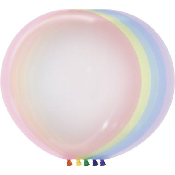 Globos de látex Cristal Pastel colores surtidos lisos 60 cm. Pack 10 u.