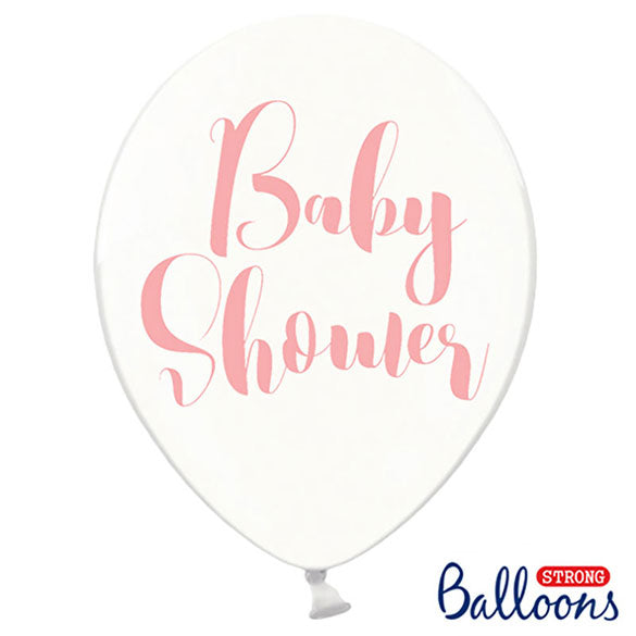 Globos de látex Transparentes Baby Shower Niña. Pack 6 u.