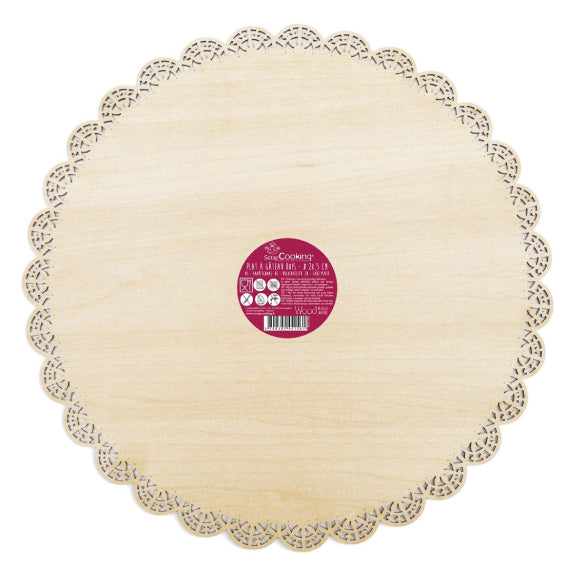 Bandeja o Plato de madera redondo para tartas Scrapcooking