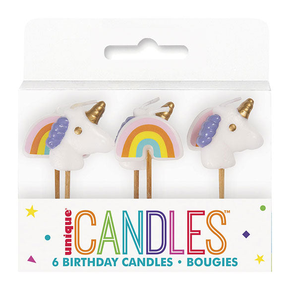 Velas cumpleaños Unicornio, Pack 6 u