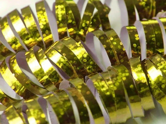 Rollos de serpentina holográfica oro, Pack 18 u.