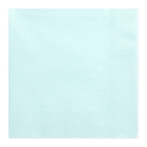 Servilletas lisas celeste suave 33 x 33 cm, Pack 20 u.