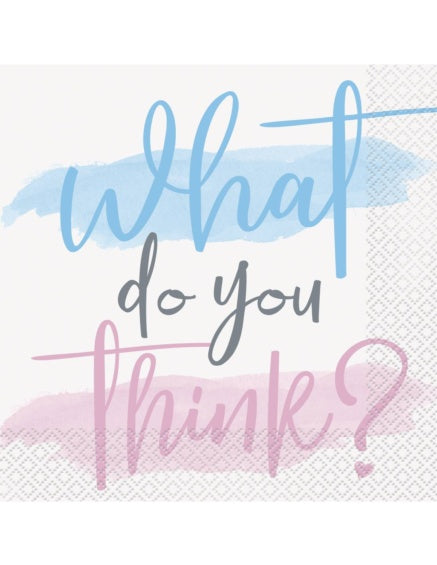 Servilletas What do you think, Baby Shower 33 x 33 cm, Pack 20 u.