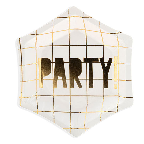 Mini plato forma hexagonal Party, 13 cm, Pack 6 u.