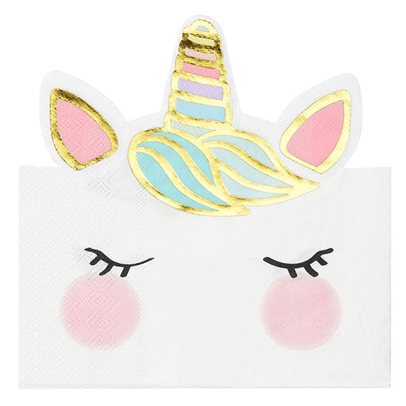 Servilletas cara Unicornio 16 x 17 cm, Pack 20 u.
