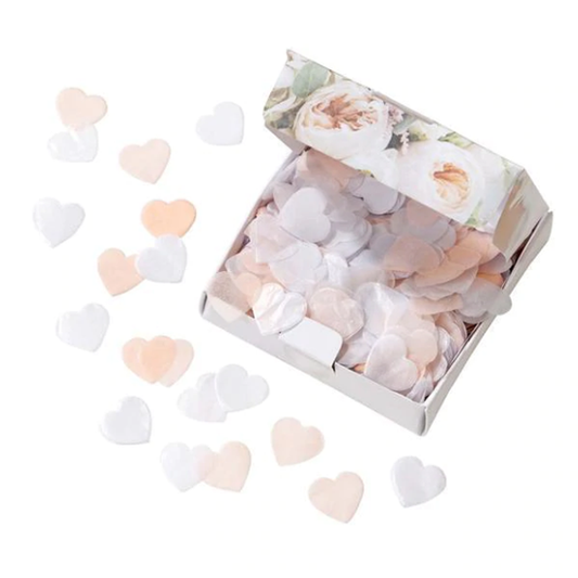 Confeti de papel corazones biodegradable colores pastel