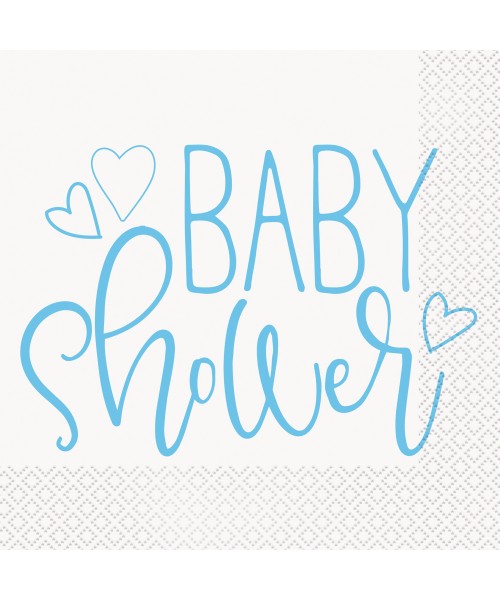 Servilleta grande celeste -Baby Shower- pack 16 uds.