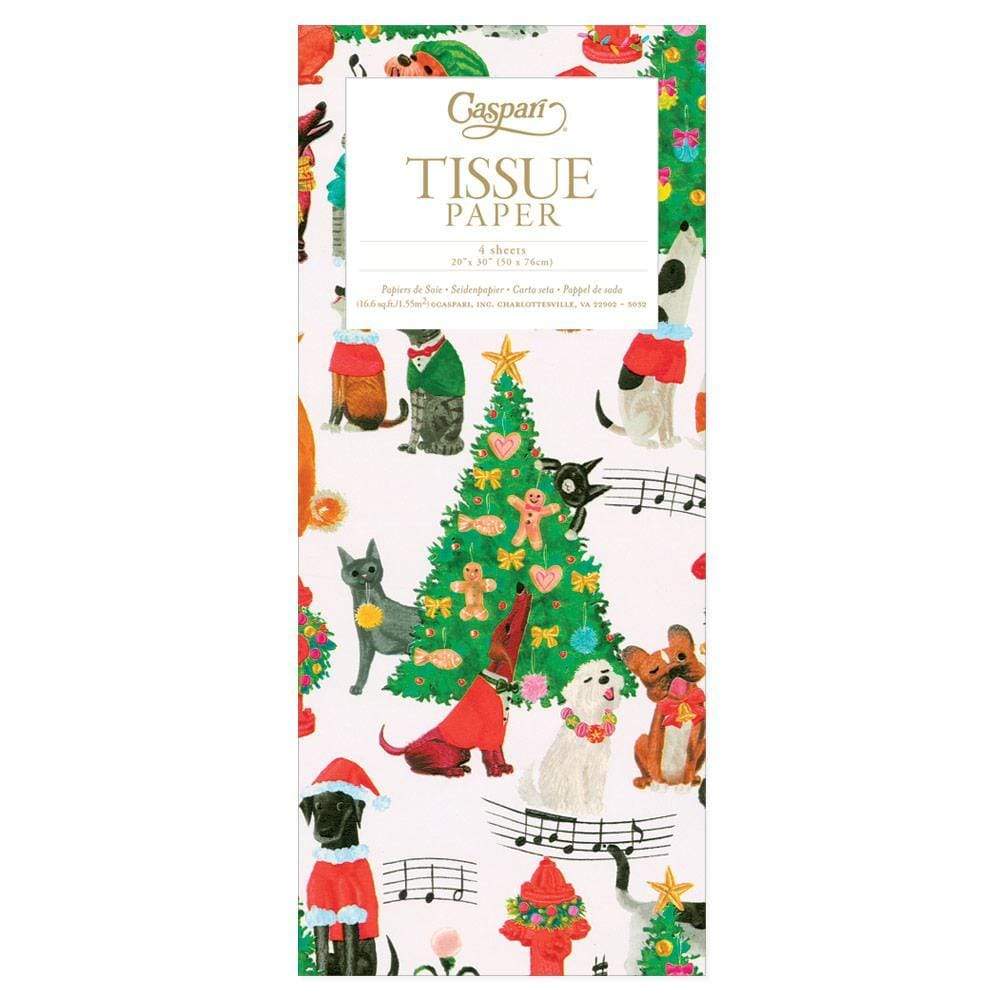 Papel de seda perritos navidad -pack 4 uds.