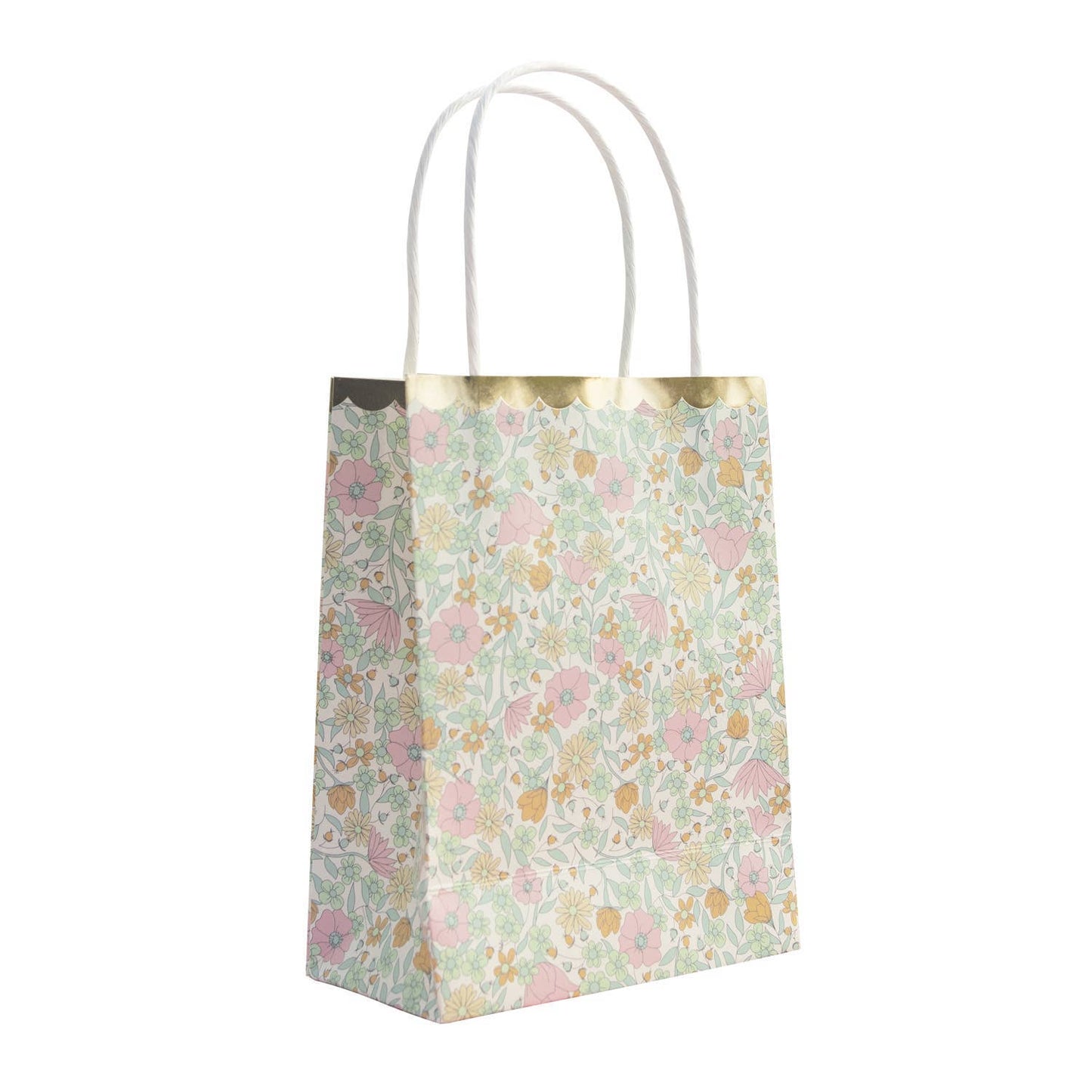 Bolsas de papel de flores con asas- pacl 4 uds.