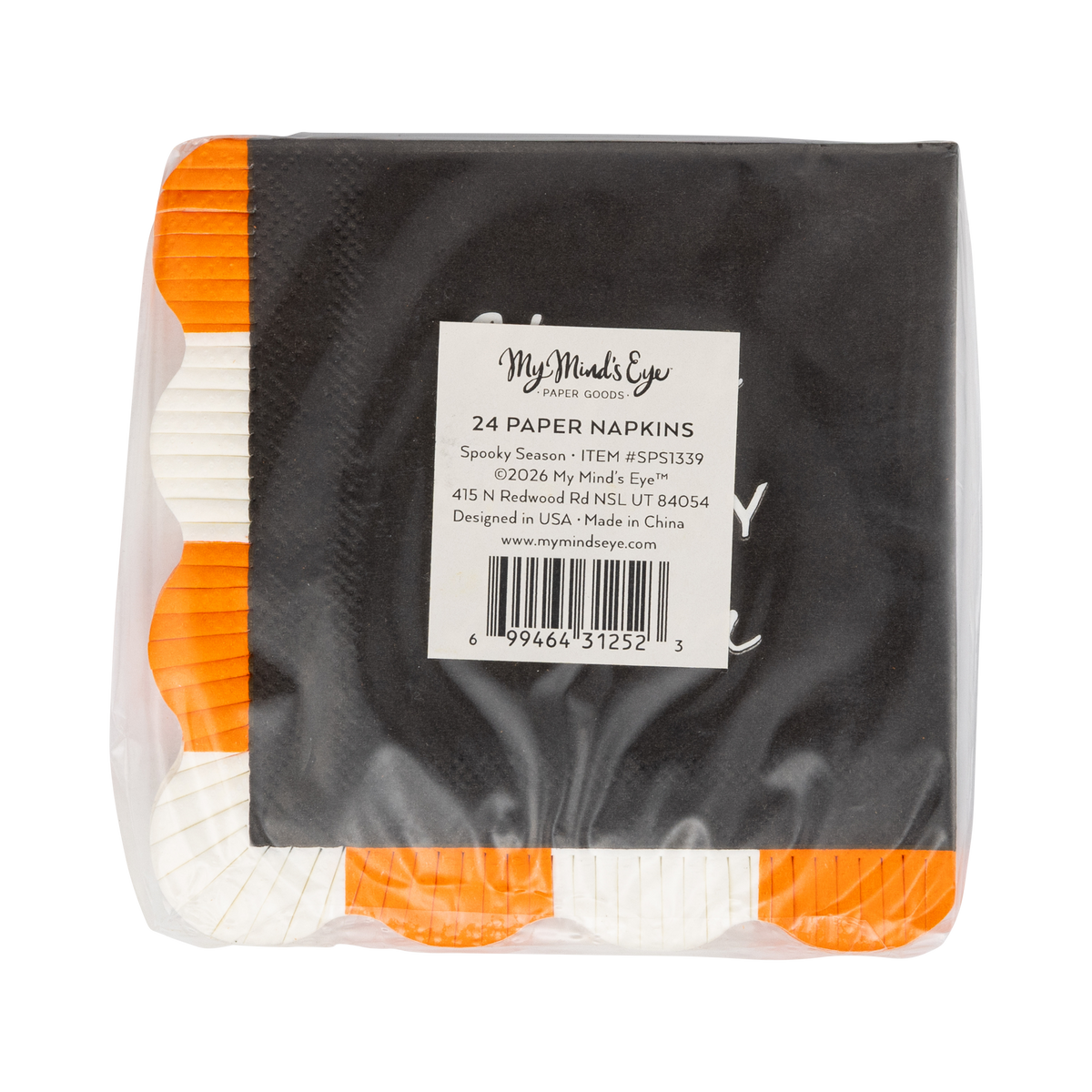 Servilleta con flecos -happy spooky season- pack 24 uds.