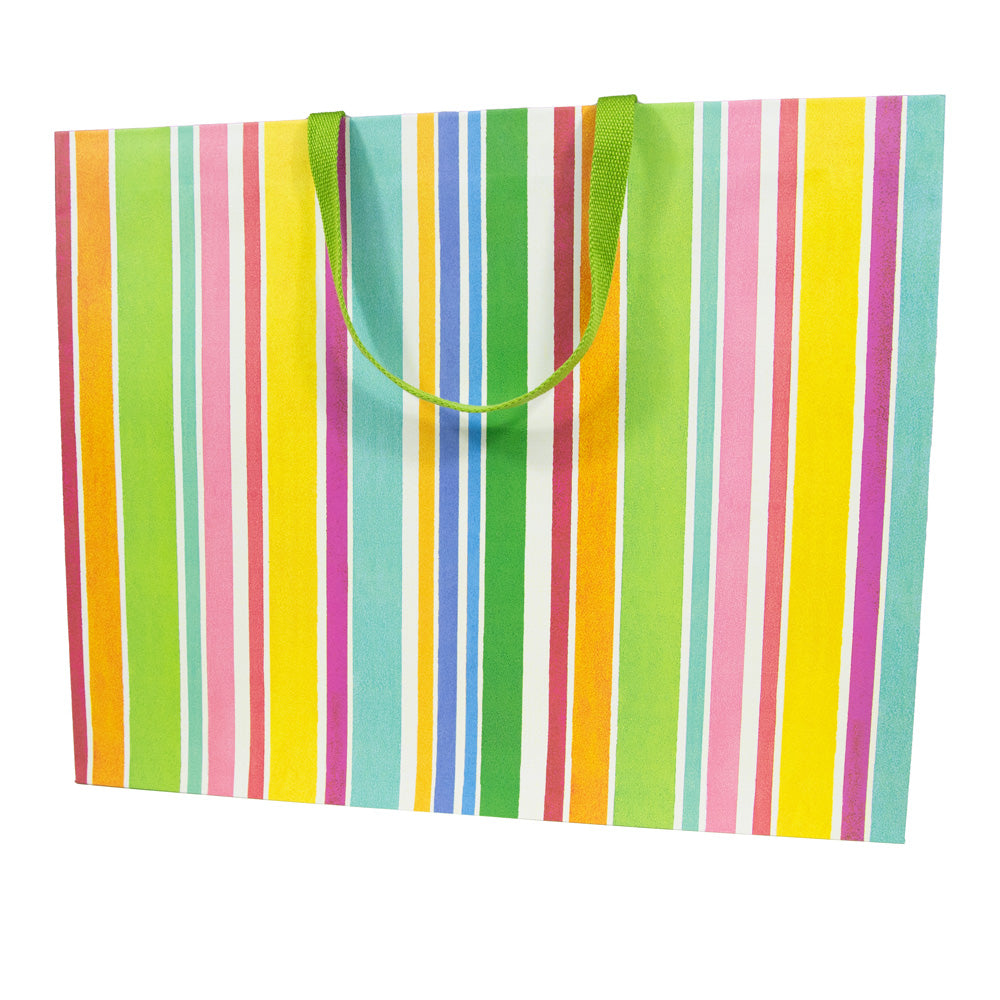 Bolsa de regalo rayas de colores grande