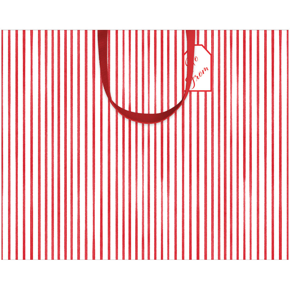 Bolsa de Regalo Rayas Blancas y Rojas