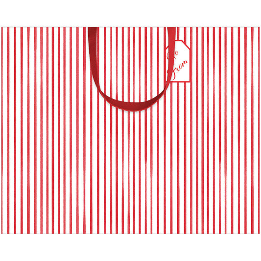 Bolsa de Regalo Rayas Blancas y Rojas