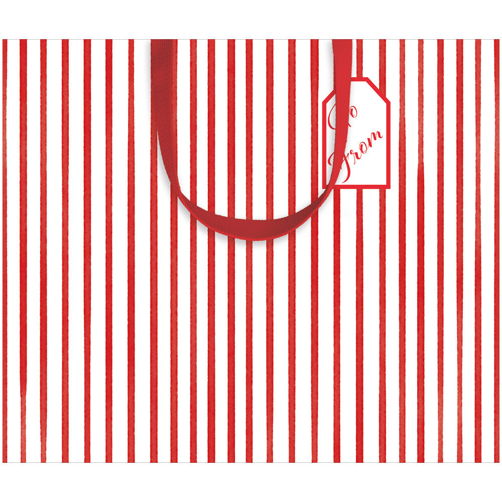 Bolsa de Regalo Rayas Blancas y Rojas