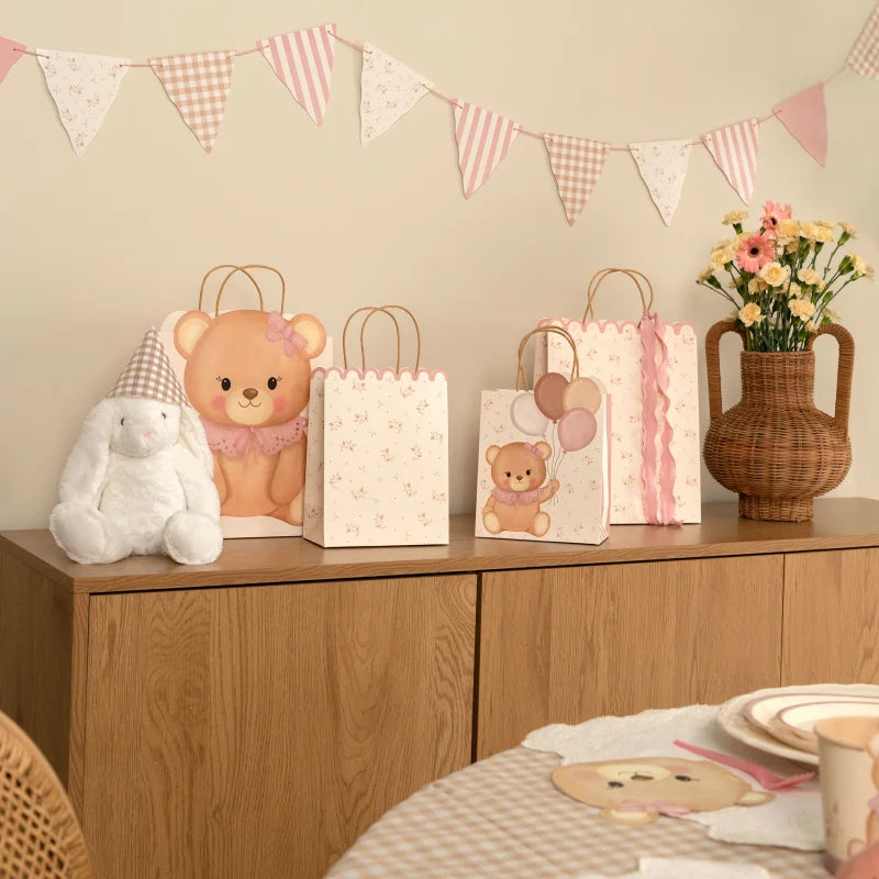 Guirnalda Banderines Vichy Baby Osito rosa