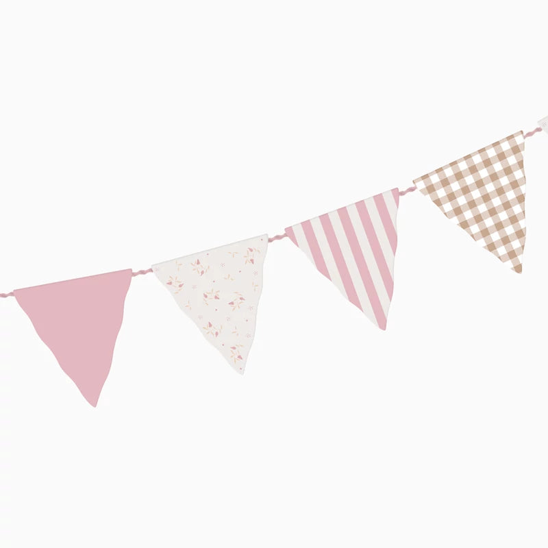Guirnalda Banderines Vichy Baby Osito rosa