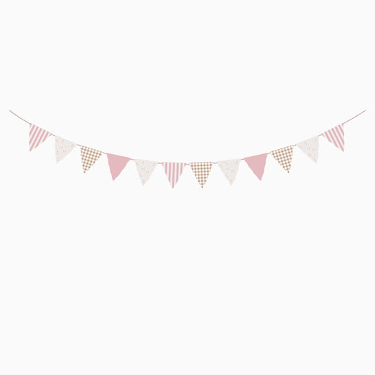 Guirnalda Banderines Vichy Baby Osito rosa