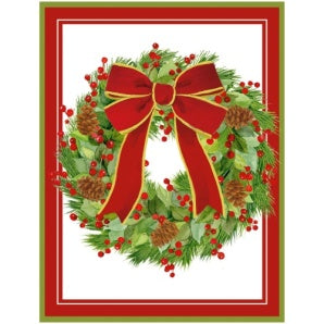 Tarjeta de felicitación corona de Navidad