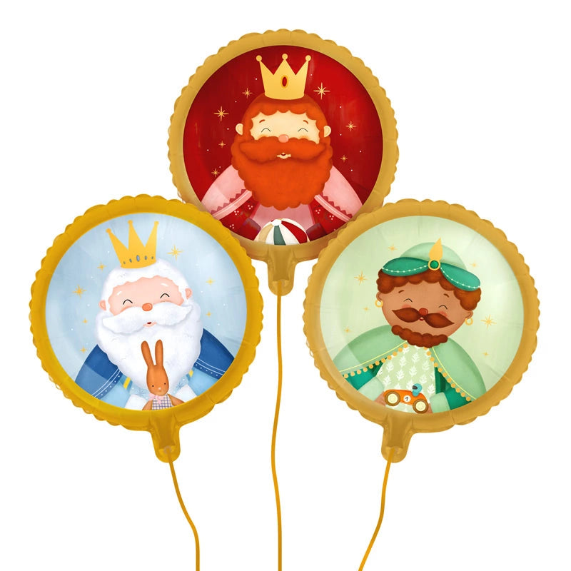 Globos redondos Reyes magos petit- pack 3 uds.