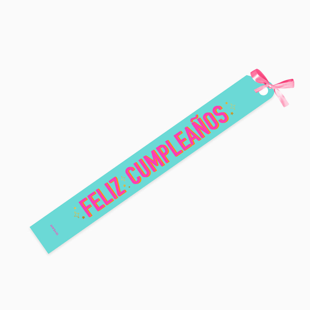 Banda Feliz Cumpleaños verde y rosa